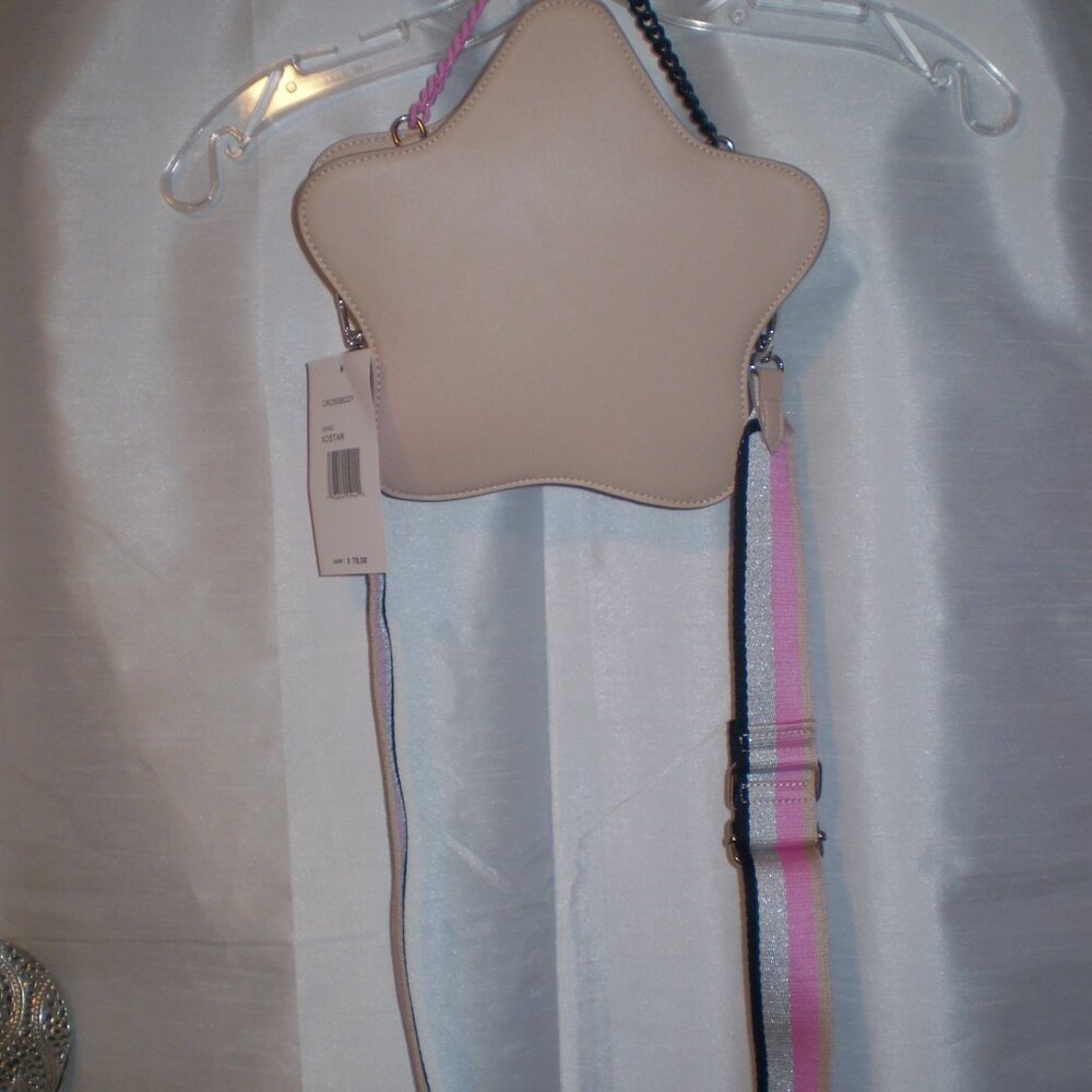 nwt$78 BETSY JOHNSON BEIGE STAR CROSSBODY BAG
